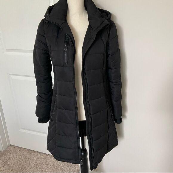 Guess Black Longline Jacket - Picture 1 of 6